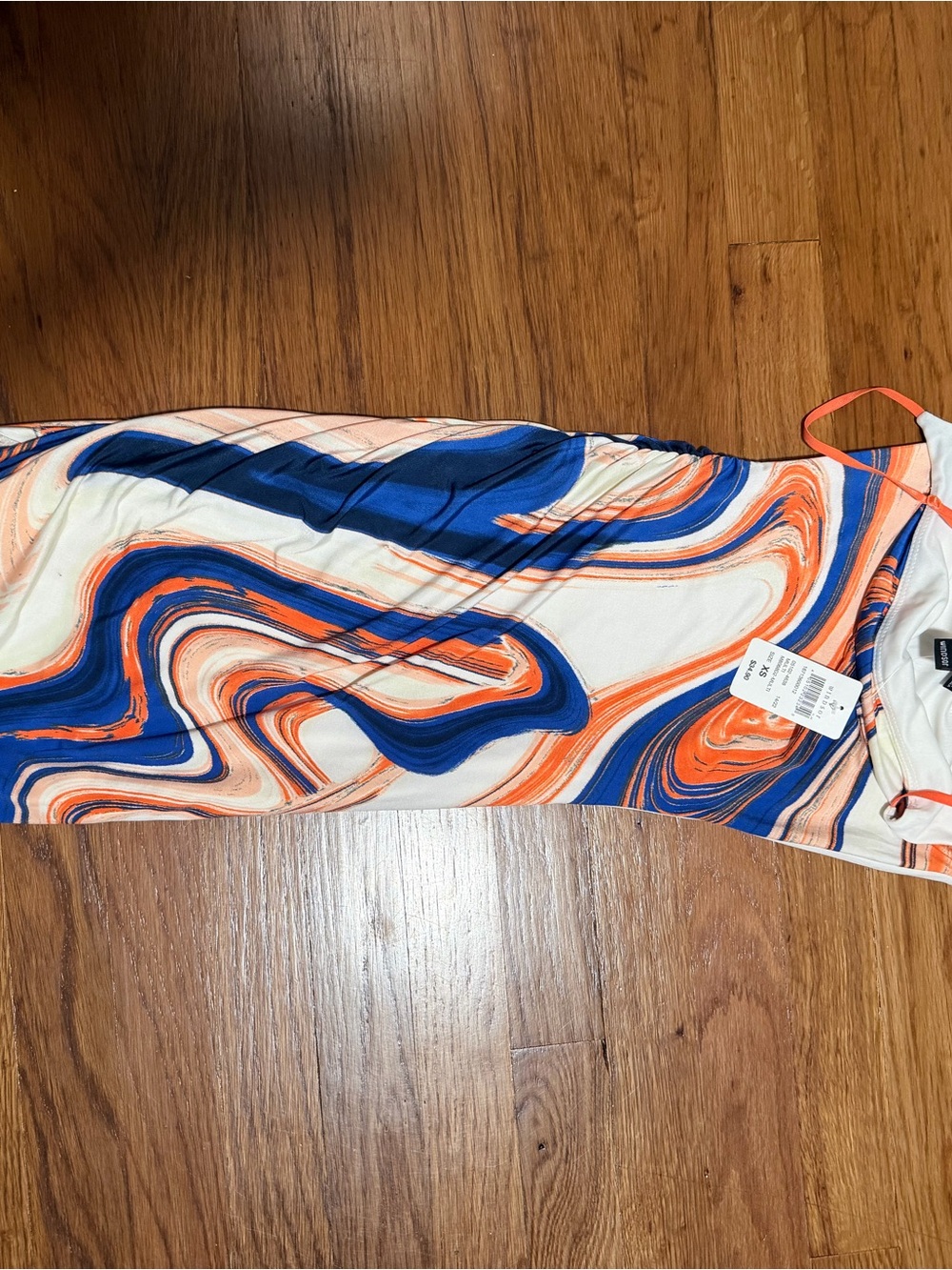 Windsor Swirl Print Maxi Dress in Blue, Orange & White